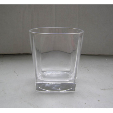 High quality glass material drinkware glass with square shape